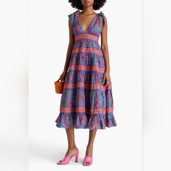 FARM Rio Dresses & Skirts - NWT FARM RIO | $265 Blue Macaw Tiered Dress